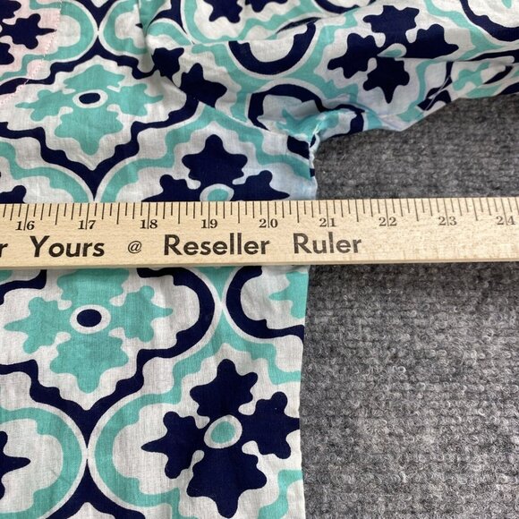 Simply Southern Tunic Medium Cover Up Aqua‎ Pink Geometric 3/4 Sleeve Beach Top - Picture 9 of 11